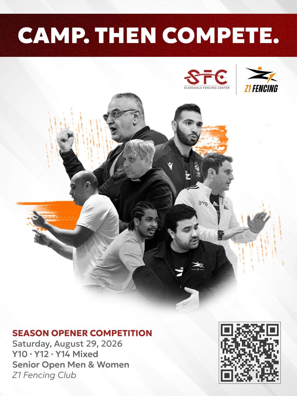 Event poster for Camp. Then Compete